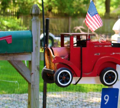 Red Fire Truck Mail Box
