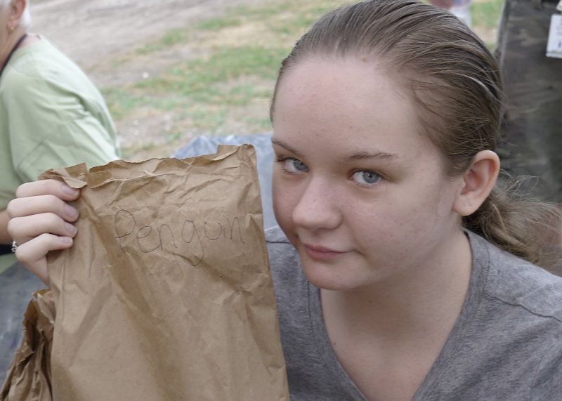 MY GRANDDAUGHTER, WITH HER BAG LUNCH FOR THE DAY