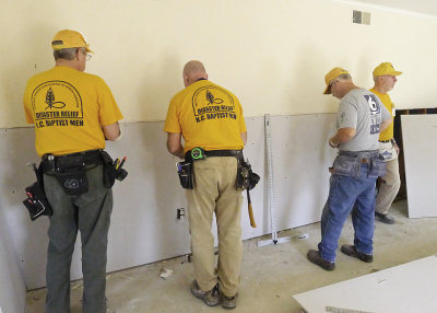 WE WERE ABLE TO USE LONGER PIECES OF SHEETROCK, WHICH MADE THE WORK PROCEED MUCH FASTER