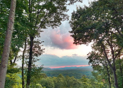 A PRETTY PINK CLOUD AT SUNSET - NEAR HENDERSONVILLE, IN WESTERN NORTH CAROLINA