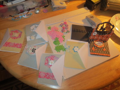 Floating butterfly card and a few flash cards