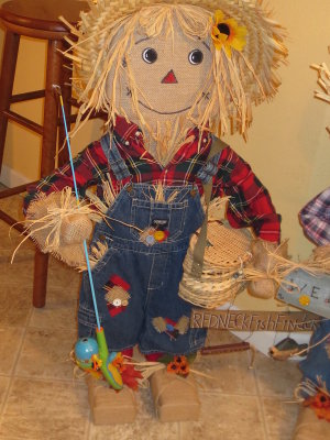 Made four of my scarecrows. Still have six more to make. 