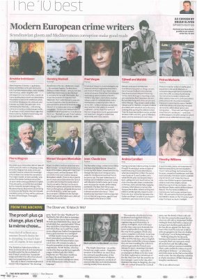 Observer: 10 Best Writers of Eurocrime