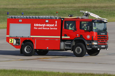 Fire 2, a Scania/Carmichael Viper Light Foam Tender at Edinburgh Airport.