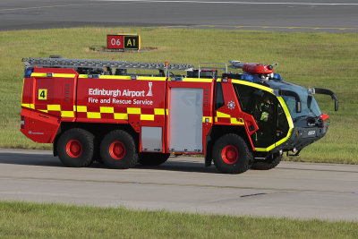 Fire 4 at Edinburgh Airport - one of a pair of Rosenbauer Panther Crash Tenders on charge.