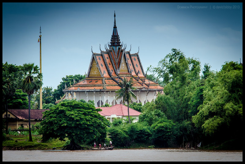 Pagodas and fish traps on the Mekong