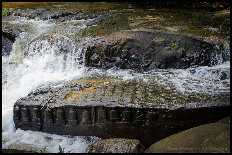 Kbal Spean - Lingas and other 11th-12th century Hindu carvings