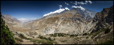 The Sandachhe Himal rise above the Kyalunpa Khola valley