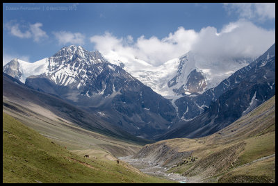 View of Norbung Kang (6085m) from camp at Danigar