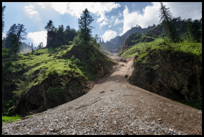Recent landslide near Chauta