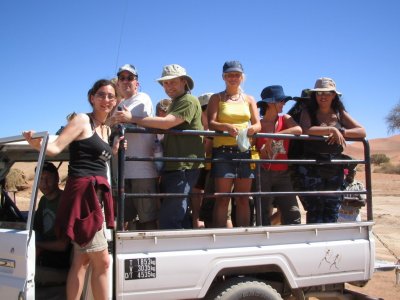Nambian desert--top of truck, on far left