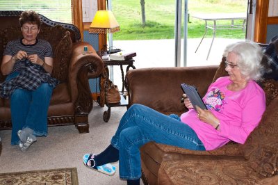Terry sewed all weekend;Gail played the candy game