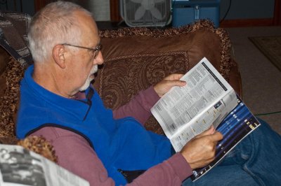 can always find Jeff reading a magazine or book