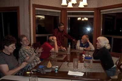 Also like to sit around the table and reminisce; no longer solving the world's problems