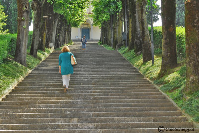 La scalinata al Santuario della Beata Vergine del Carmelo-Montevecchia 