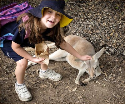 All Smiles...Except For The Patient Little Kangaroo