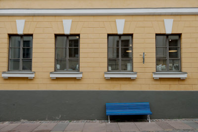 Blue bench