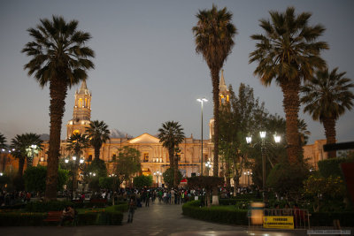 Plaza del Armas at night