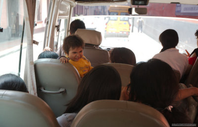 Boy in a bus