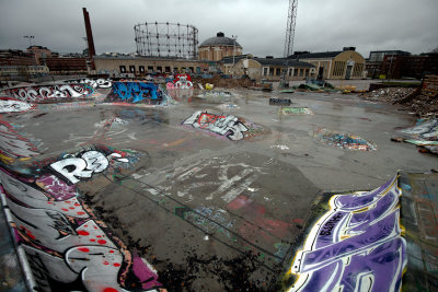 Off season at Suvilahti skateboarding rink