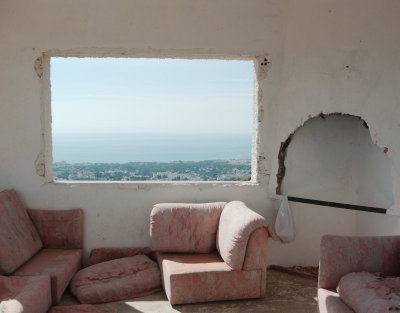 House on a hill with a sea view
