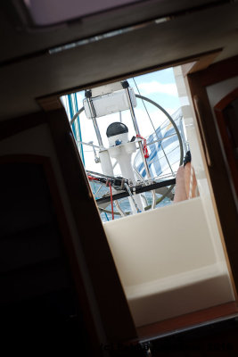 Looking through the Vedette companionway