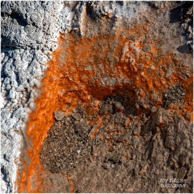 colored rock around fumeroles