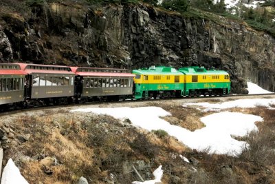 On the White Pass and Yukon Route headed to Skagway