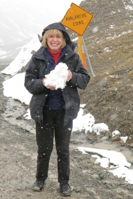 Playing in the snow in Atigun Pass