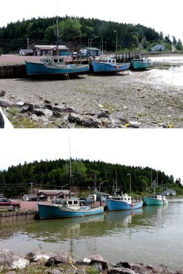 Low tide and high tide on the Bay of Fundy - for John Cooper