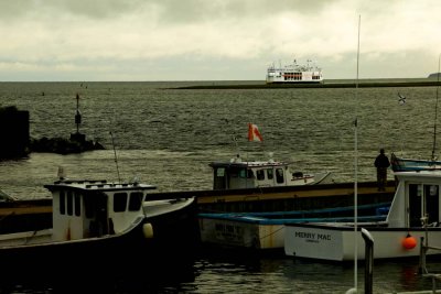 Ferry to P.E.I.arriving on a dreary morning