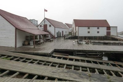 The main fish processing area in Battle Harbor
