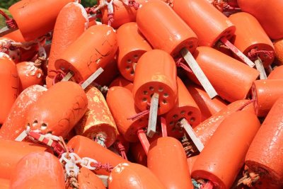 Lobster pot floats at St. Martins on the Bay of Fundy