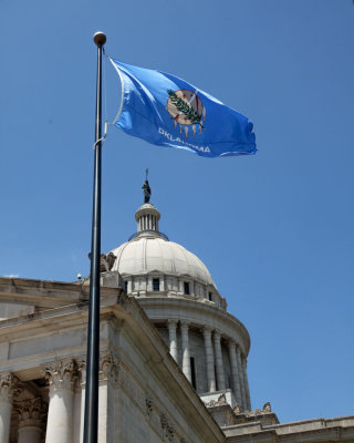 Capitol dome and state flag