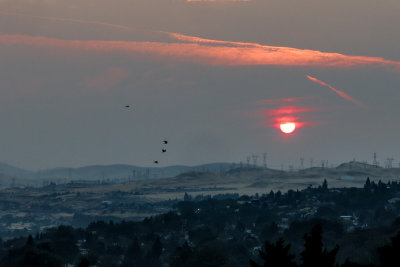 Sunrise at The Dalles - very hazy due to forest fires