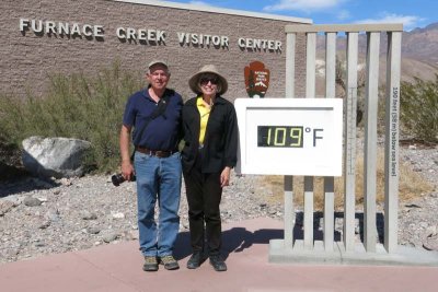 It was warm at the Death Valley visitor center