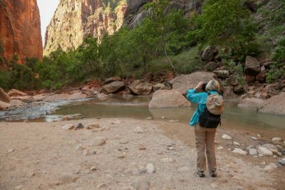 Lining up a shot on the Virgin River