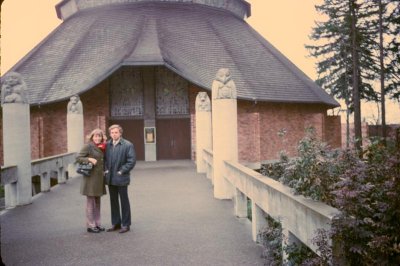1974 - Making arrangements at Lewis and Clark College Chapel for our wedding