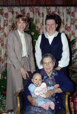 1981 - Four generations on Ginny's side at Christmas