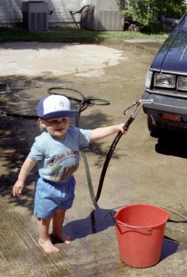 1983 - Richard washing the car