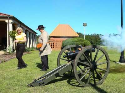 Ginny fires a cannon