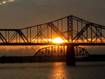 Sunset on the Ohio River at Louisville