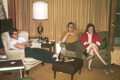 1971 - Watching TV with my dad and sister.