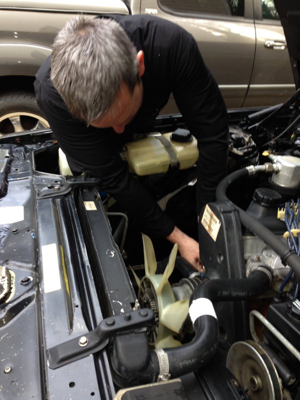 Tim changing the oil filter