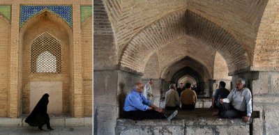 At the old bridge in Esfahan