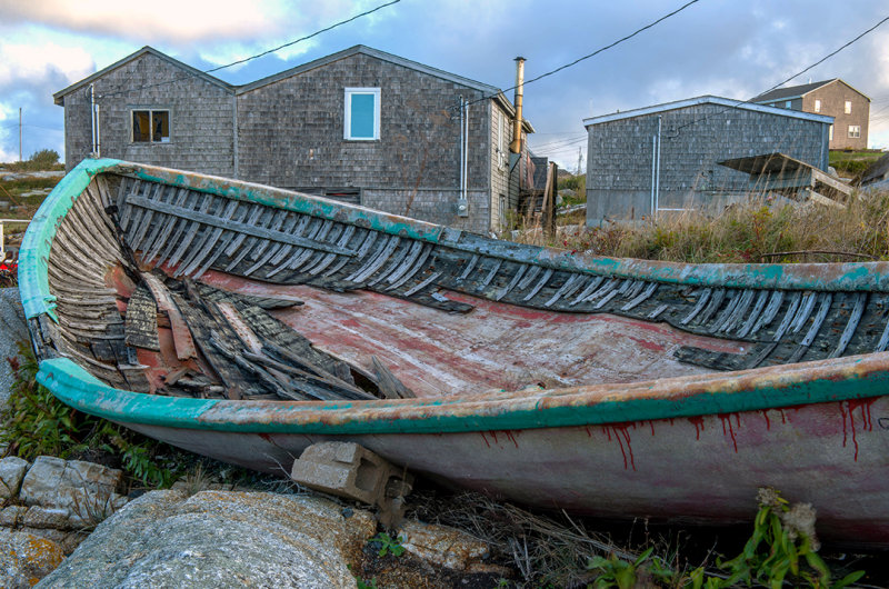 Grounded boat, Peggys Cove, Nova Scotia
