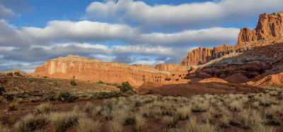 Sandstone wall creates the reef at Capitol Reef National Park, UT