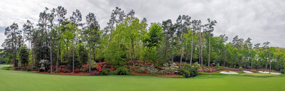 Thirteenth hole from the start of the dogleg to the green, Augusta National Golf Cub, Augusta, GA