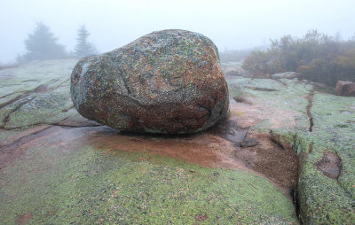 Glacial erratic atop Cadillac Mountain, Acadia National Park, ME