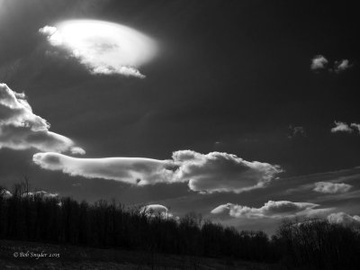 Lenticular clouds and solar backlighting